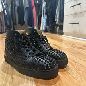 Lou Boutin Black Studded High-Top Men's Shoes